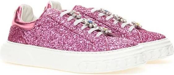 Casadei Fuchsia Leder Sneaker Pink Dames