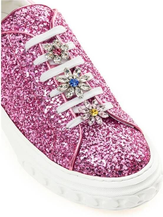 Casadei Fuchsia Leder Sneaker Pink Dames