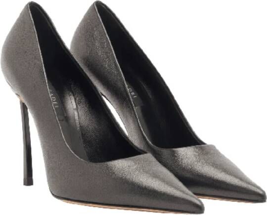 Casadei Gelamineerde leren bladhiel laars Black Dames