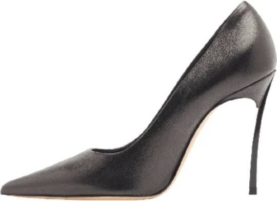 Casadei Gelamineerde leren bladhiel laars Black Dames