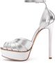 Casadei Gelamineerde Leren Plateau Sandalen Gray Dames - Thumbnail 3