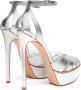 Casadei Gelamineerde Leren Plateau Sandalen Gray Dames - Thumbnail 4