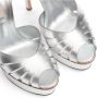 Casadei Gelamineerde Leren Plateau Sandalen Gray Dames - Thumbnail 5