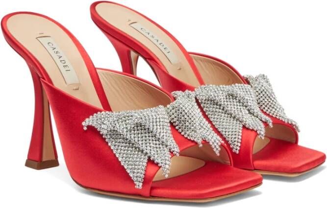 Casadei Vlinder muiltje met metalen mesh strik Red Dames