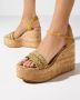 Casadei Gevlochten Plateau Sandalen met Gesp Brown Dames - Thumbnail 2