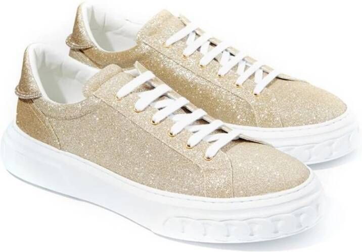 Casadei Gouden Leren Sneaker Vrouwen Stijlvol Yellow Dames