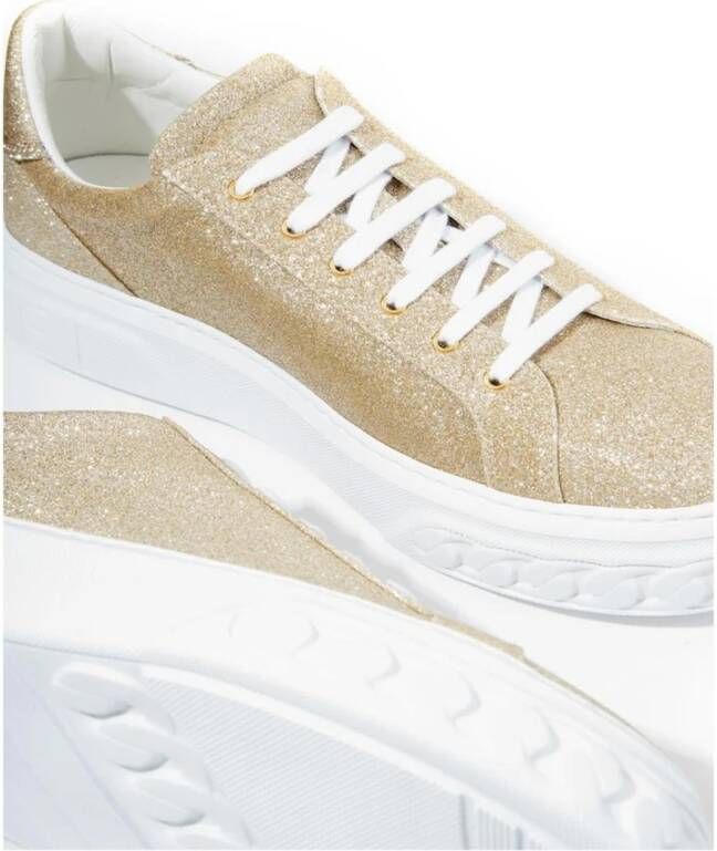 Casadei Gouden Leren Sneaker Vrouwen Stijlvol Yellow Dames