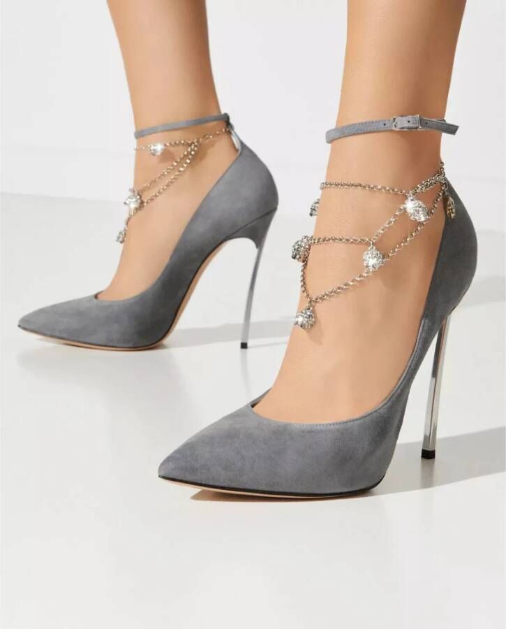 Casadei Grijze Blade Hakken Limited Edition Gray Dames