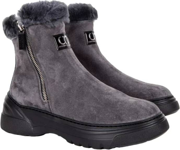 Casadei Grijze Suède Enkellaarzen Gray Dames