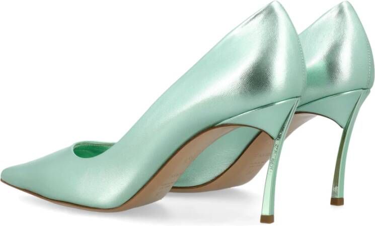 Casadei Groen Licht Gesloten Teen Hakken Ss24 Green Dames