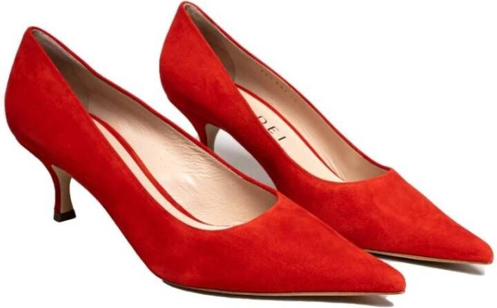 Casadei Kersenrode Suède Kitten Hakken Red Dames