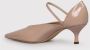 Casadei Lakleren Kitten Heel Pumps Beige Dames - Thumbnail 4