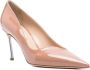 Casadei Lakleren Puntige Neus Stiletto Hak Beige Dames - Thumbnail 2