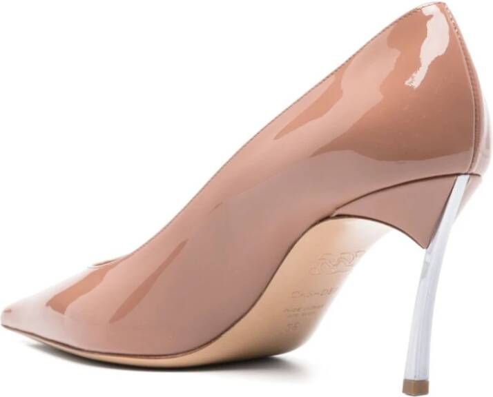 Casadei Lakleren Puntige Neus Stiletto Hak Beige Dames