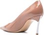 Casadei Lakleren Puntige Neus Stiletto Hak Beige Dames - Thumbnail 3