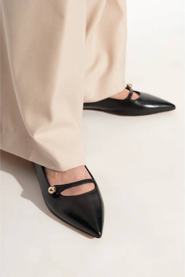 Casadei Leren balletflats Black Dames