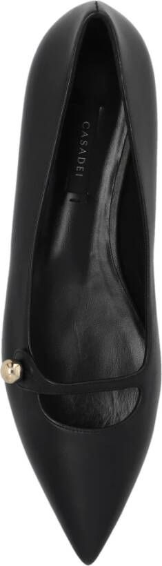 Casadei Leren balletflats Black Dames