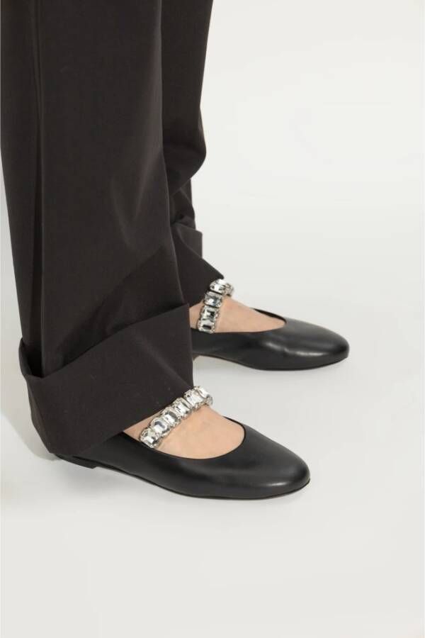 Casadei Leren balletflats Black Dames