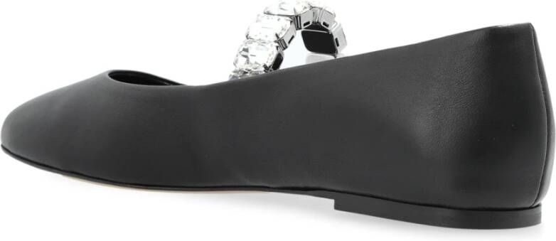 Casadei Leren balletflats Black Dames