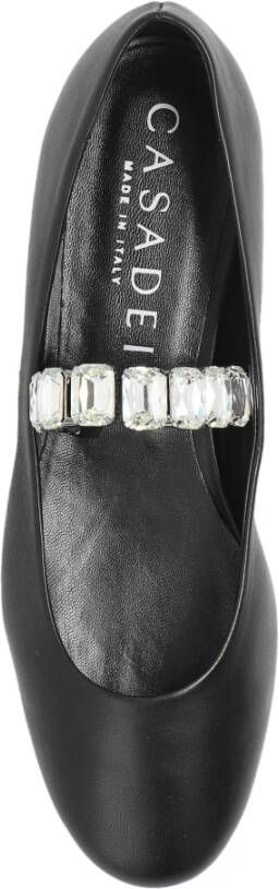 Casadei Leren balletflats Black Dames