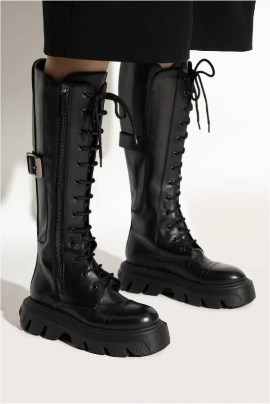 Casadei Leren laarzen Black Dames