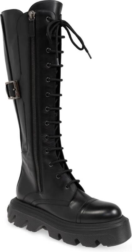 Casadei Leren laarzen Black Dames