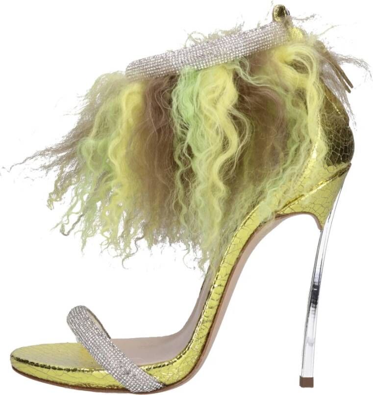 Casadei Met Hak Geel Yellow Dames