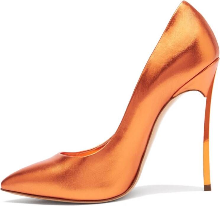 Casadei Metallic Tulip Blade Pump Orange Dames