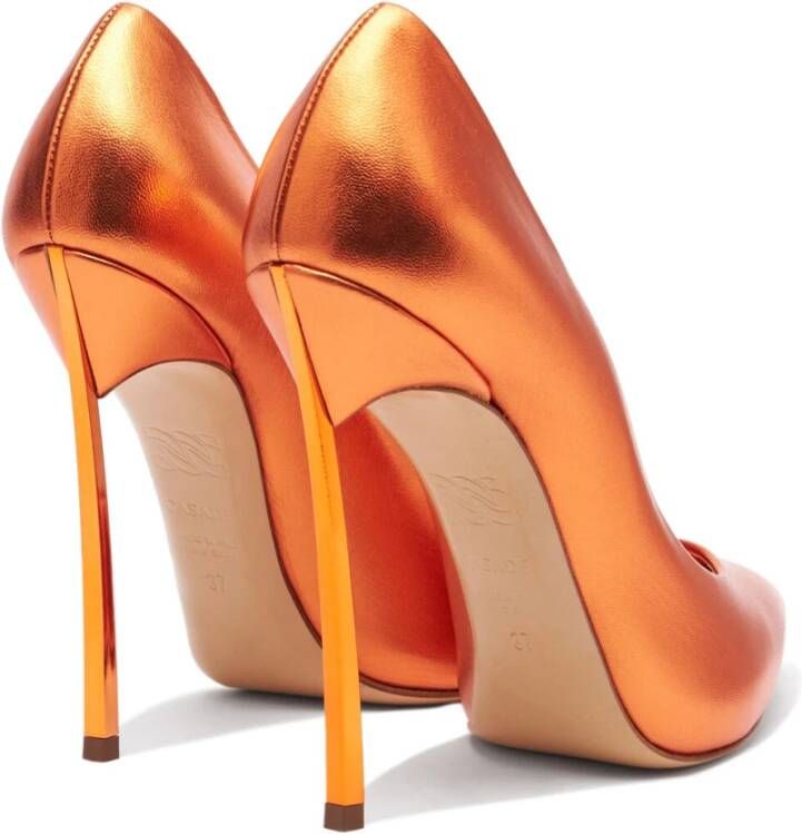 Casadei Metallic Tulip Blade Pump Orange Dames