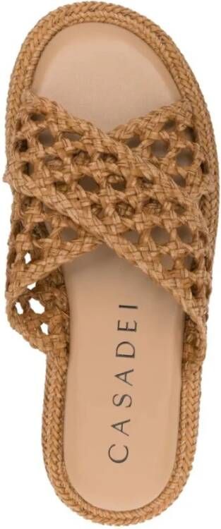 Casadei Natuurlijke Toffee Raffia Sandaal Beige Dames