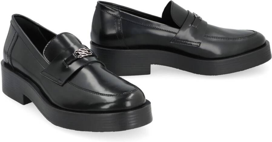 Casadei Nep Leren Loafers Ronde Neus Black Dames