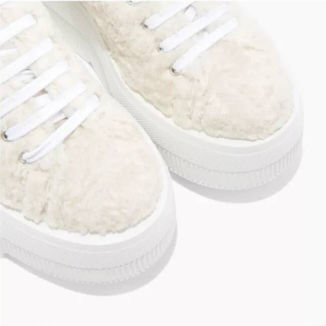 Casadei Platform Sneakers met Faux Fur White Dames