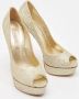 Casadei Pre-owned Fabric heels Yellow Dames - Thumbnail 3