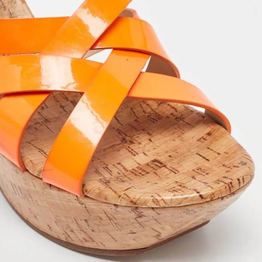 Casadei Pre-owned Fabric sandals Orange Dames