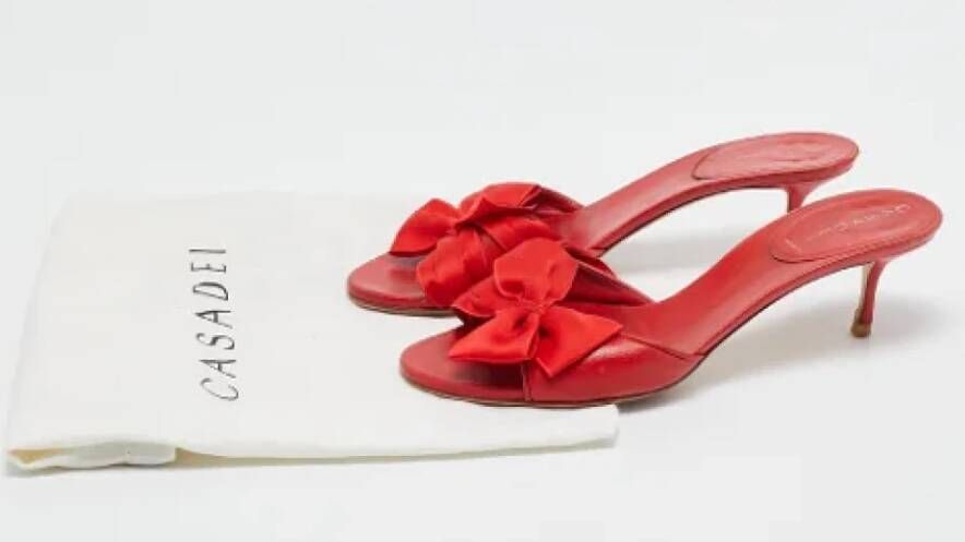 Casadei Pre-owned Fabric sandals Red Dames