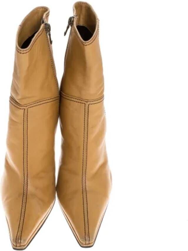 Casadei Pre-owned Leather boots Beige Dames