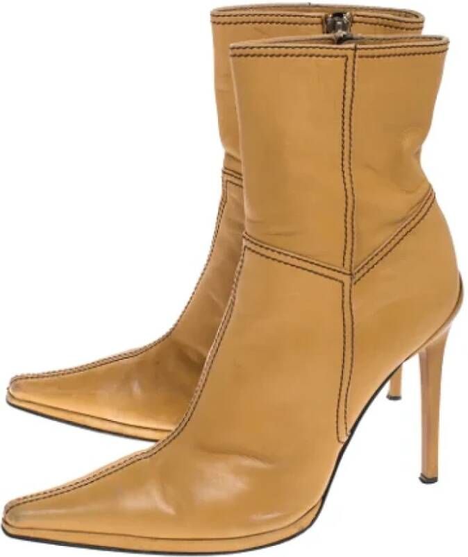 Casadei Pre-owned Leather boots Beige Dames