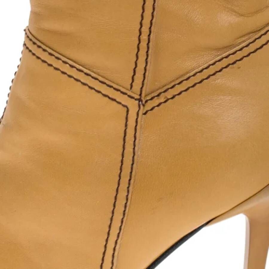 Casadei Pre-owned Leather boots Beige Dames