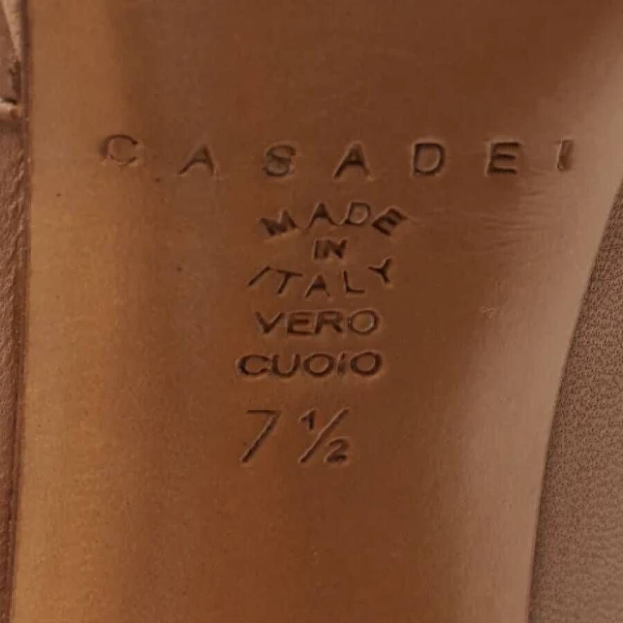 Casadei Pre-owned Leather boots Beige Dames