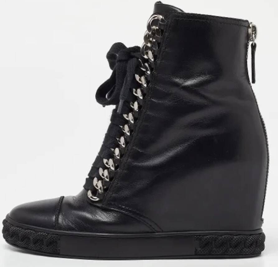 Casadei Pre-owned Leather boots Black Dames