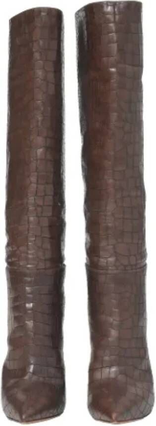 Casadei Pre-owned Leather boots Brown Dames