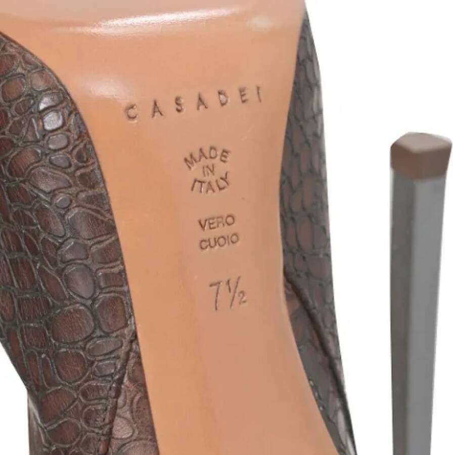 Casadei Pre-owned Leather boots Brown Dames