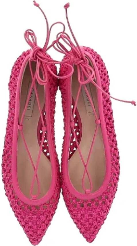 Casadei Pre-owned Leather flats Pink Dames