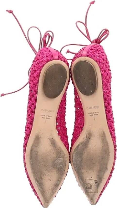 Casadei Pre-owned Leather flats Pink Dames