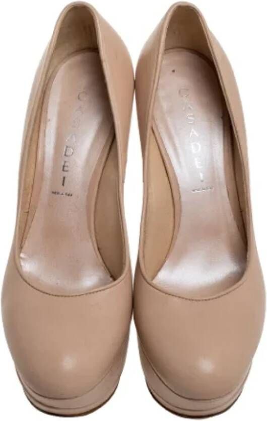 Casadei Pre-owned Leather heels Beige Dames