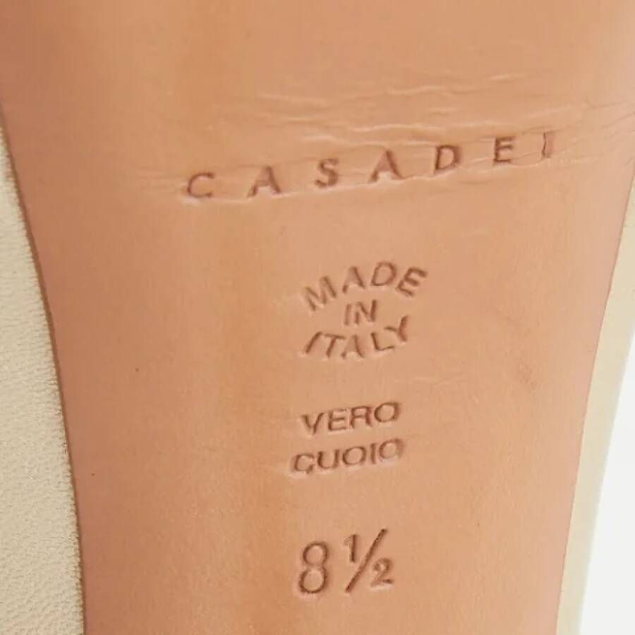 Casadei Pre-owned Leather heels Beige Dames