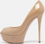 Casadei Pre-owned Leather heels Beige Dames - Thumbnail 2