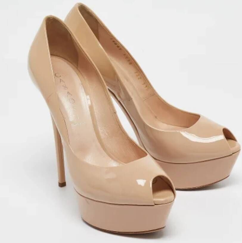 Casadei Pre-owned Leather heels Beige Dames