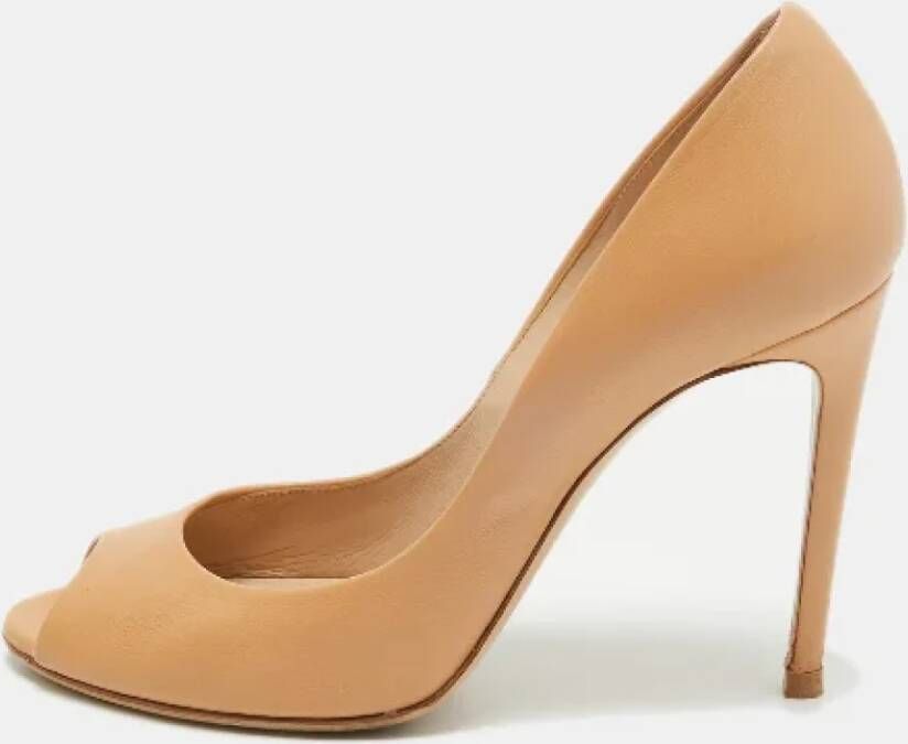 Casadei Pre-owned Leather heels Beige Dames