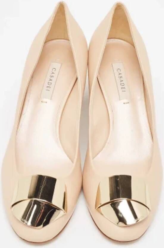 Casadei Pre-owned Leather heels Beige Dames